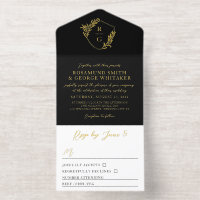 Zwarte trouwdag met gouden blad versierd schild mo