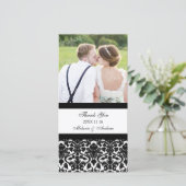 Zwarte Trouwfoto Dankkaartjes Bedankkaart (Staand voorkant)