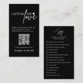 Zwarte trouwfoto's leggen de liefde QR-code vast Informatiekaartje (Voorkant / Achterkant)