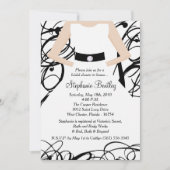 Zwarte Trouwjurk Bruids Douche Uitnodiging (Voorkant)