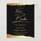 Zwarte Trouwjurk Goud Folie Schrift Elegante Gebeu (Voorkant)