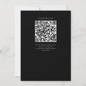 Zwarte trouwkaart met blauwe QR-code Kaart (Achterkant)