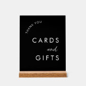 Zwarte Trouwkaarten en Cadeau Tafel Acryl Bord (Voorkant)