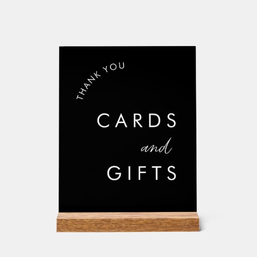 Zwarte Trouwkaarten en Cadeau Tafel Acryl Bord (Voorkant)