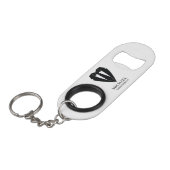 Zwarte Trouwpak en Stropdas Persoonlijk Bruidsjonk Mini Flessenopener (Voorkant Gekanteld)