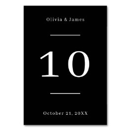 Zwarte Trouwtafel Nummer Kaart