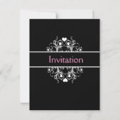 zwarte trouwuitnodiging kaart (Voorkant)