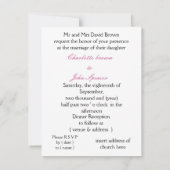 zwarte trouwuitnodiging kaart (Achterkant)