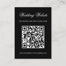 Zwarte Trouwwebsite QR-code Eenvoudige kalligrafie