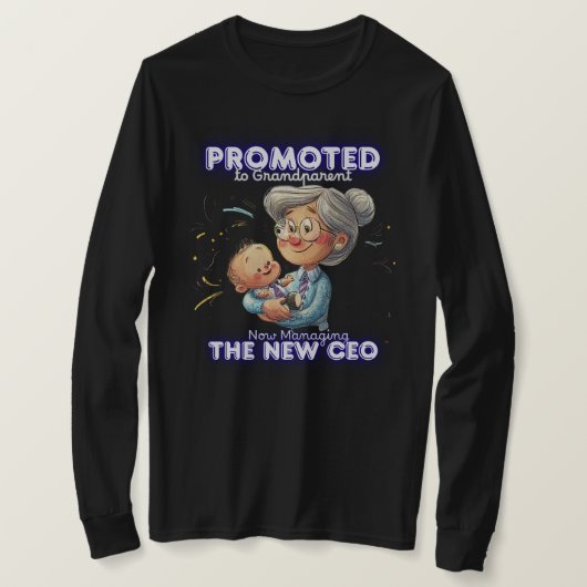 Zwarte trui | Bevorderd tot grootouder | Grappig T-shirt (Design voorkant)