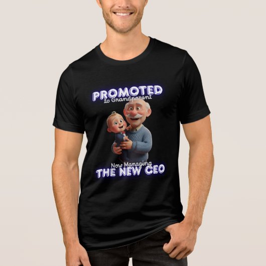 Zwarte trui | Bevorderd tot opa | Grappig Tri-Blend Shirt (Voorkant)