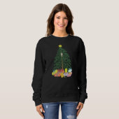 Zwarte trui met kerstboomprint (Voorkant volledig)