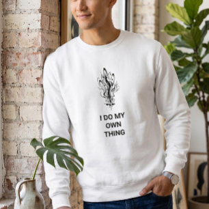 Zwarte trui met minimalistische opdruk en ronde ha