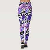 Zwarte Tulip Waterverf Leggings vrouwen (Achterkant)