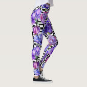 Zwarte Tulip Waterverf Leggings vrouwen (Rechts)