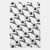 Zwarte Tulip, zwart en wit, ventilator, Floral Theedoek (Verticaal)
