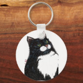 zwarte tulpkat sleutelhanger (Voorkant)