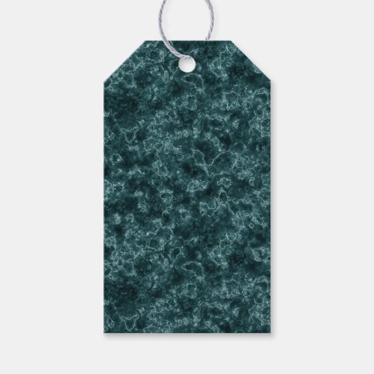 Zwarte turkooismarmer cadeaulabel (Voorkant)
