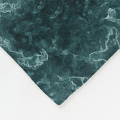 Zwarte turkooismarmer fleece deken (Hoek)