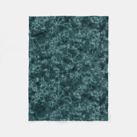 Zwarte turkooismarmer fleece deken (Voorkant)