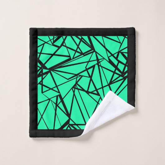 Zwarte turkooizen abstract bad handdoek (Wasdoekje)