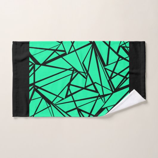 Zwarte turkooizen abstract bad handdoek (Handdoek)