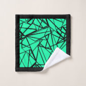 Zwarte turquoise abstract bad handdoek (Wasdoekje)