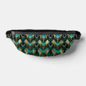 ZWARTE TURQUOISE GOUDEN ART DECO PATRONEN HEUPTASJE (Liggend)