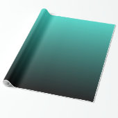 Zwarte Turquoise Ombre Cadeaupapier (Uitgerold)