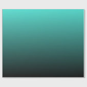Zwarte Turquoise Ombre Cadeaupapier (Vlak)