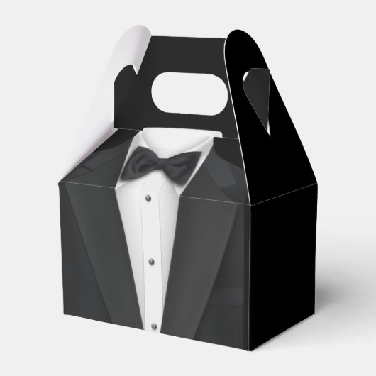 Zwarte Tuxedo Bedankdoosjes (Voorkant Zijde)