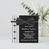 Zwarte Tuxedo Bow Stropdas Mannen verjaardagsfeest Kaart (Staand voorkant)