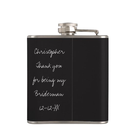Zwarte Tuxedo Bridesman Wedding Flask Heupfles (Achterkant)