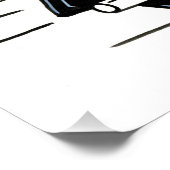 Zwarte Tuxedo Cat Riding Motorcycle Perfect Poster (Hoek)