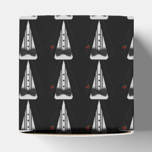 Zwarte Tuxedo met Bow-Stropdas Bedankdoosjes (Bovenkant)