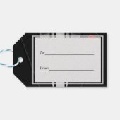 Zwarte Tuxedo met Bow-Stropdas Cadeaulabel (Achterkant Horizontaal)