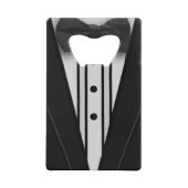 Zwarte Tuxedo met Bow-Stropdas Creditkaart Flessenopener (Voorkant)