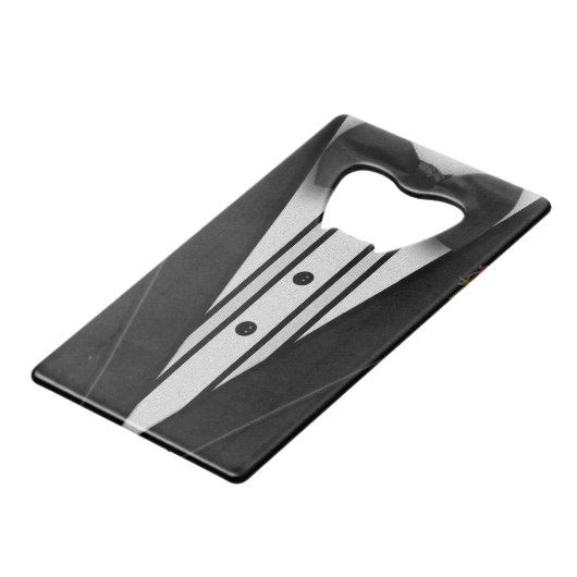 Zwarte Tuxedo met Bow-Stropdas Creditkaart Flessenopener (Achterkant Gekanteld)