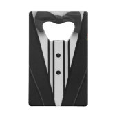 Zwarte Tuxedo met Bow-Stropdas Creditkaart Flessenopener (Achterkant)