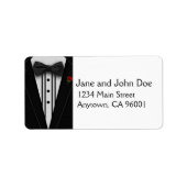 Zwarte Tuxedo met Bow-Stropdas Etiket (Voorkant)