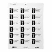 Zwarte Tuxedo met Bow-Stropdas Etiket (Full Sheet)