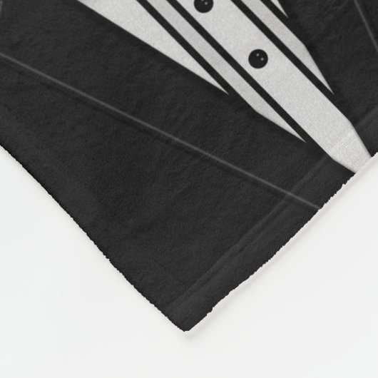 Zwarte Tuxedo met Bow-Stropdas Fleece Deken (Hoek)