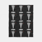 Zwarte Tuxedo met Bow-Stropdas Fleece Deken (Voorkant)