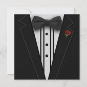 Zwarte Tuxedo met Bow-Stropdas Kaart (Achterkant)