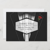 Zwarte Tuxedo met Bow-Stropdas Kaart (Achterkant)