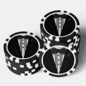 Zwarte Tuxedo met Bow-Stropdas Pokerchips (Opstapeling)