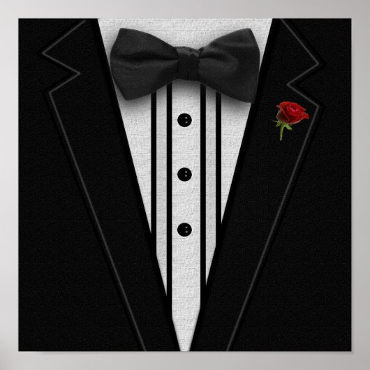 Zwarte Tuxedo met Bow-Stropdas Poster (Voorkant)