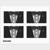 Zwarte Tuxedo met Bow-Stropdas Rechthoekige Sticker (Vel)