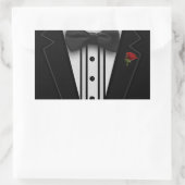 Zwarte Tuxedo met Bow-Stropdas Rechthoekige Sticker (Tas)