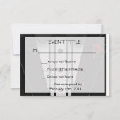 Zwarte Tuxedo met Bow-Stropdas RSVP Kaartje (Voorkant)
